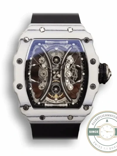 Superclone Richard Mille 53-01 Eta Imported Mechanical Movement Skeleton Dial Black Rubber Strap - Swiss Movement Replica Watch