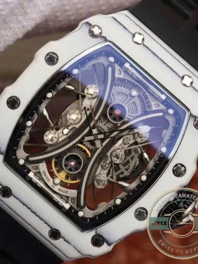Superclone Richard Mille 53-01 Eta Imported Mechanical Movement Skeleton Dial Black Rubber Strap - Budget Luxury Replica Watch