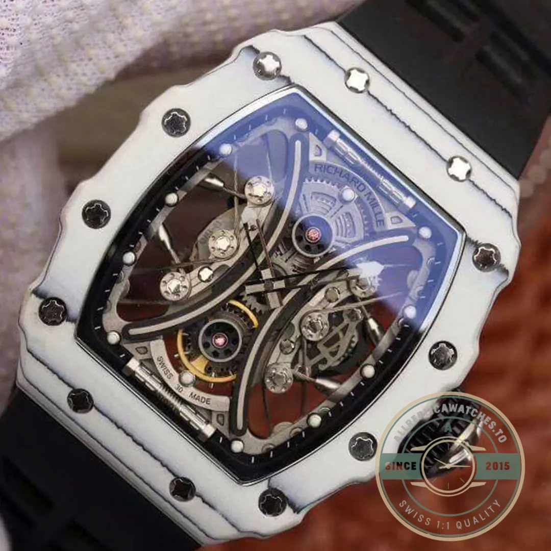 Superclone Richard Mille 53-01 Eta Imported Mechanical Movement Skeleton Dial Black Rubber Strap - Budget Luxury Replica Watch