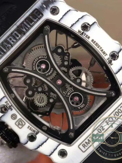 Superclone Richard Mille 53-01 Eta Imported Mechanical Movement Skeleton Dial Black Rubber Strap - Swiss-Made Clone Watch