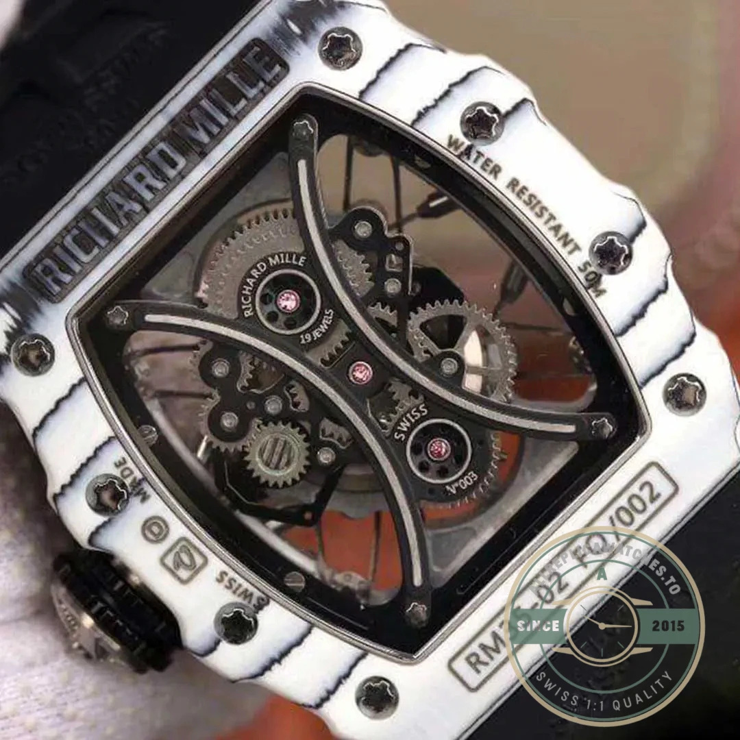 Superclone Richard Mille 53-01 Eta Imported Mechanical Movement Skeleton Dial Black Rubber Strap - Swiss-Made Clone Watch
