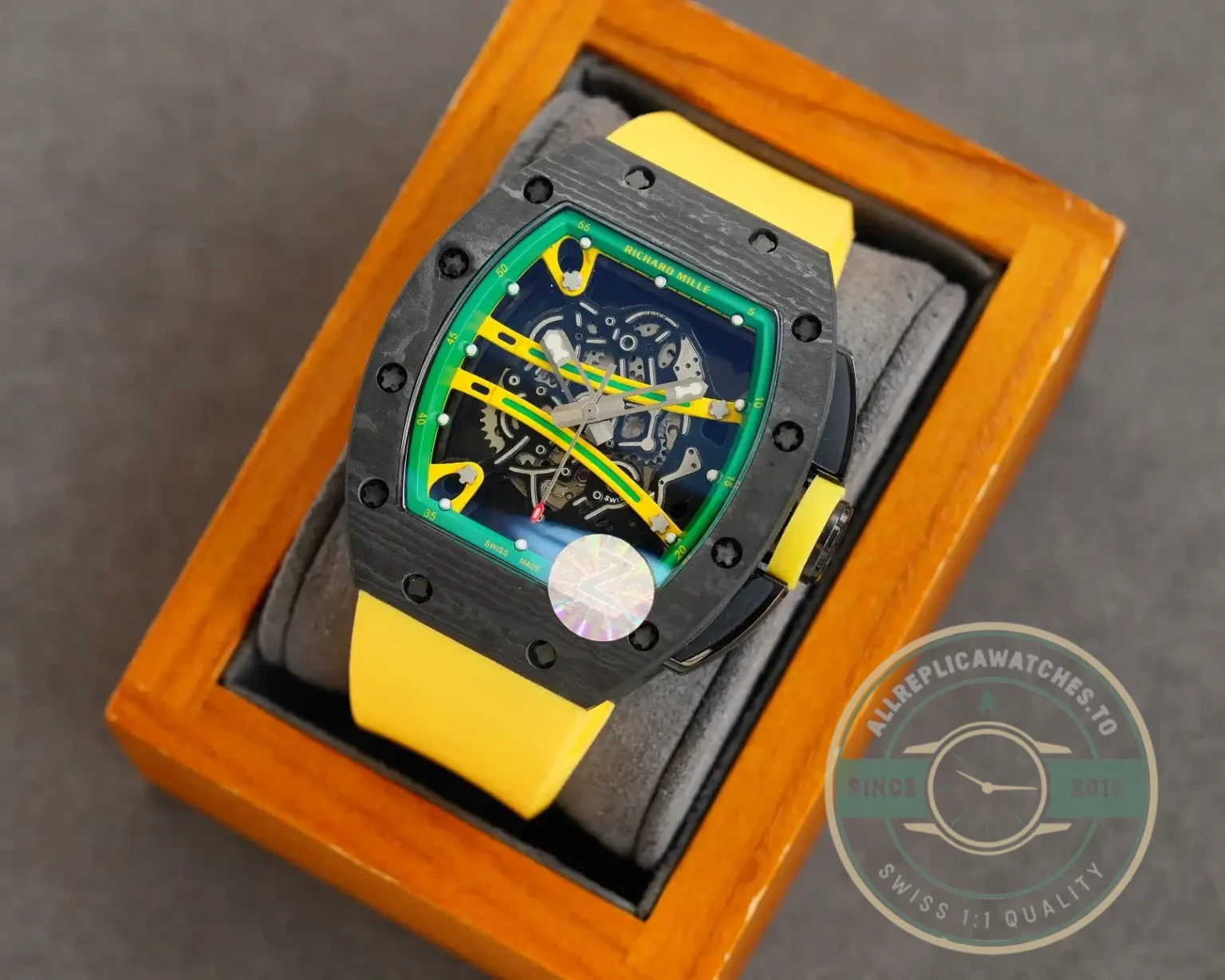 Superclone Richard Mille 59-01 Ultimate Track Yellow Strap - Affordable Luxury Replica Timepiece