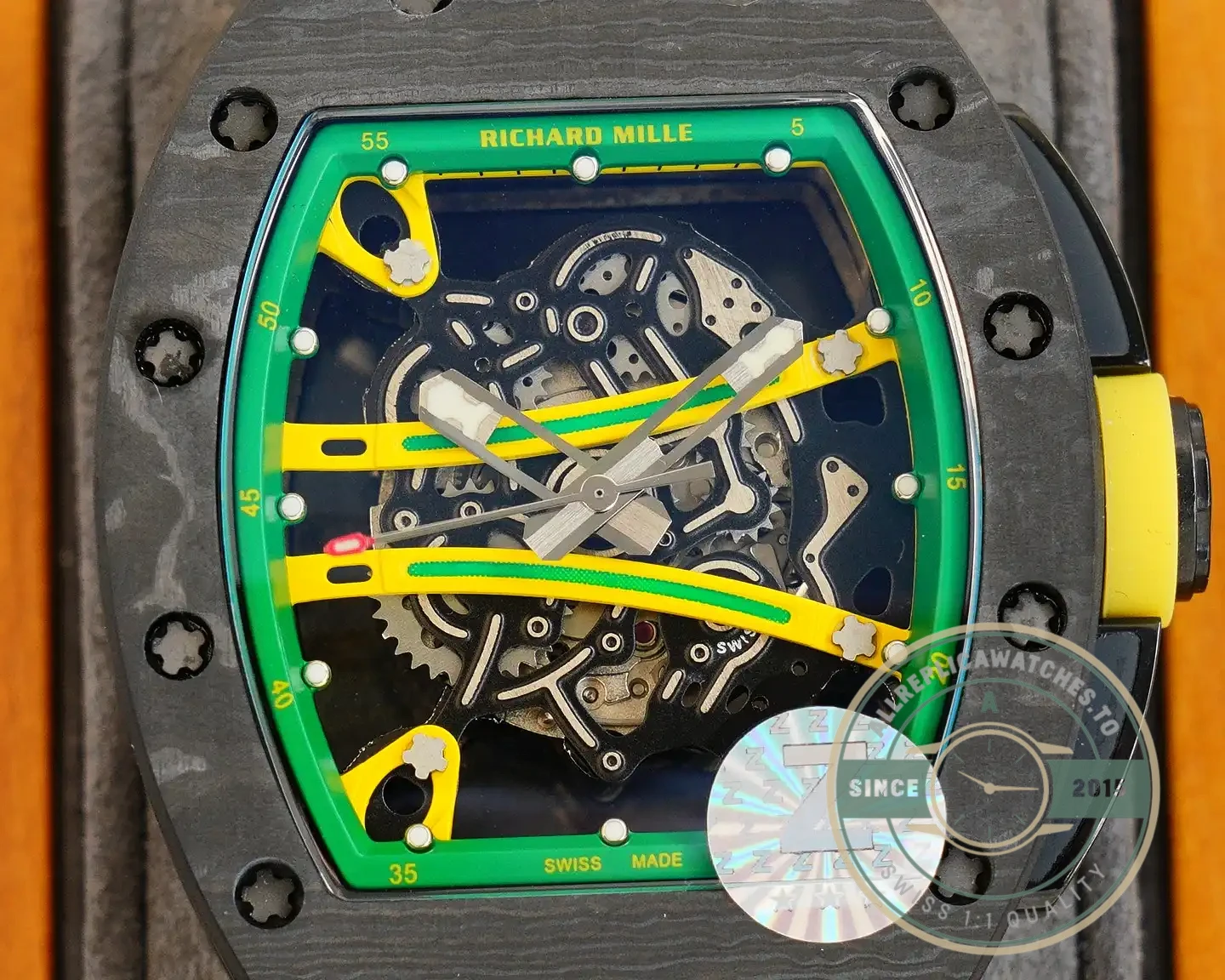 Superclone Richard Mille 59-01 Ultimate Track Yellow Strap - Top-Tier Swiss Replica Watch