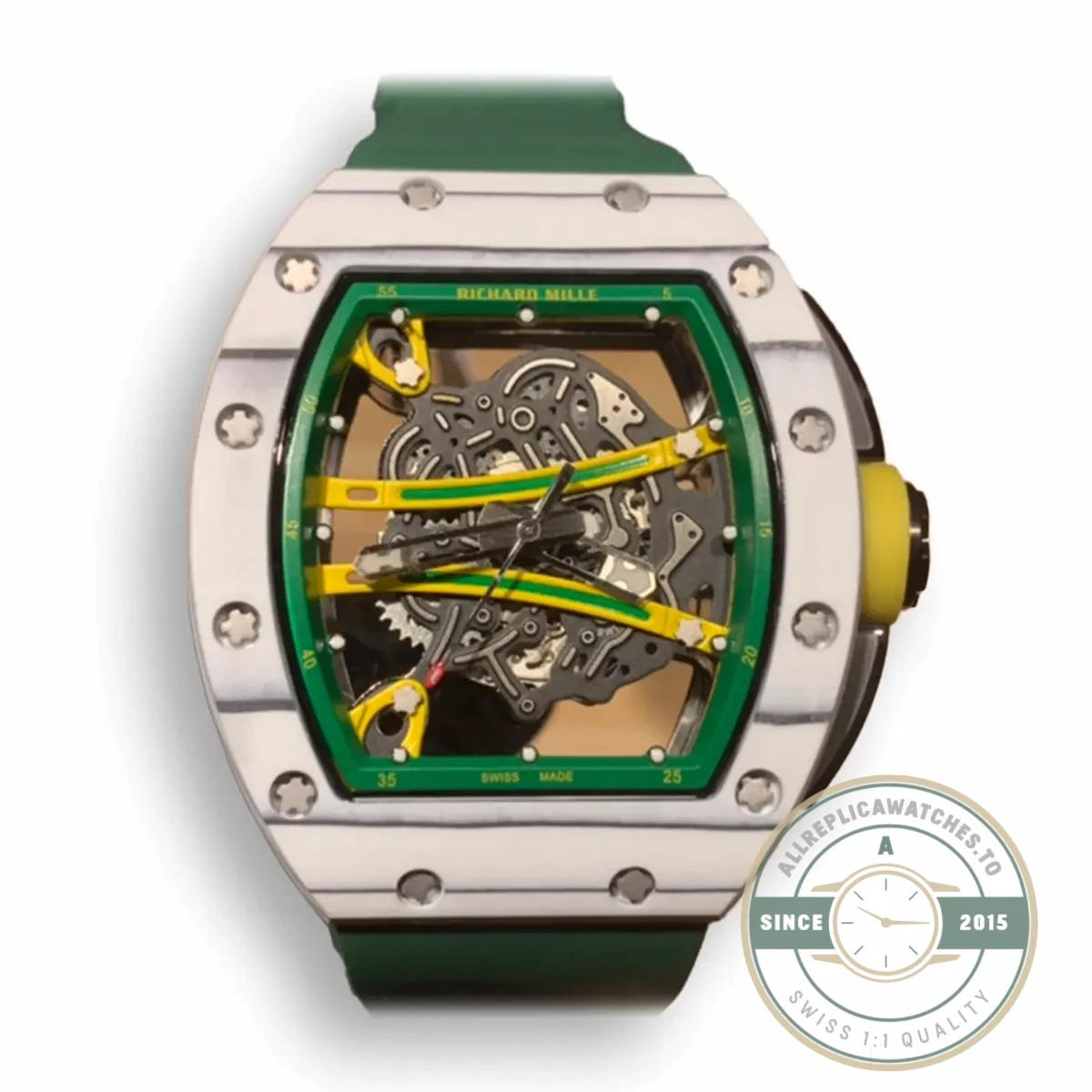 Superclone Richard Mille 61-01 Yohan Blake Gray Green Strap - Affordable Luxury Replica Timepiece