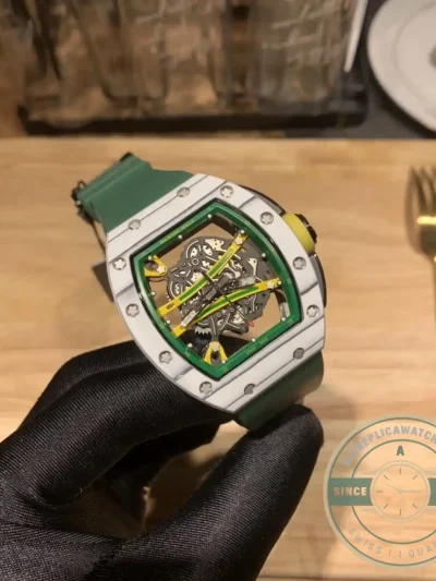 Superclone Richard Mille 61-01 Yohan Blake Gray Green Strap - Premium Super Clone Watch