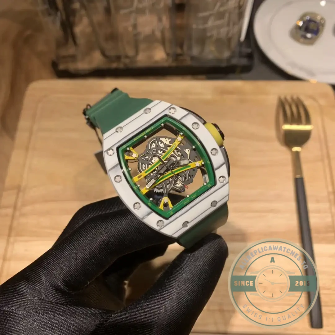 Superclone Richard Mille 61-01 Yohan Blake Gray Green Strap - Premium Super Clone Watch