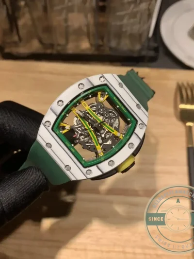 Superclone Richard Mille 61-01 Yohan Blake Gray Green Strap - 1:1 Swiss Replica Watch