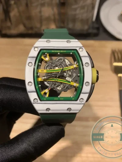 Superclone Richard Mille 61-01 Yohan Blake Gray Green Strap - Budget Luxury Replica Watch