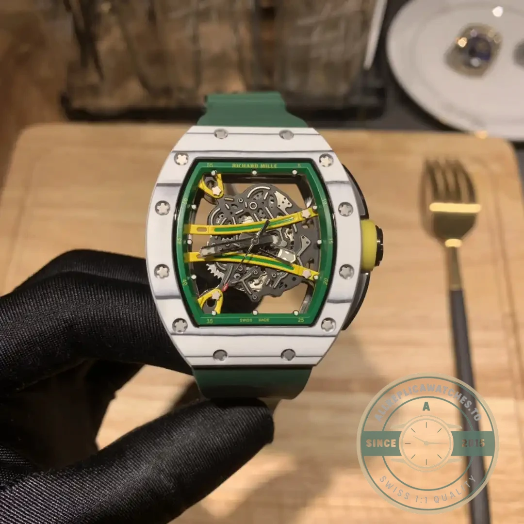 Superclone Richard Mille 61-01 Yohan Blake Gray Green Strap - Budget Luxury Replica Watch