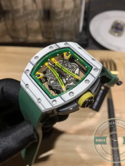 Superclone Richard Mille 61-01 Yohan Blake Gray Green Strap - High-Grade Replica Watch