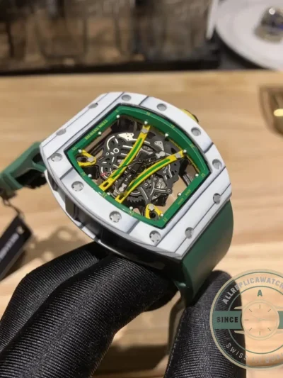 Superclone Richard Mille 61-01 Yohan Blake Gray Green Strap - Budget Luxury Replica Watch