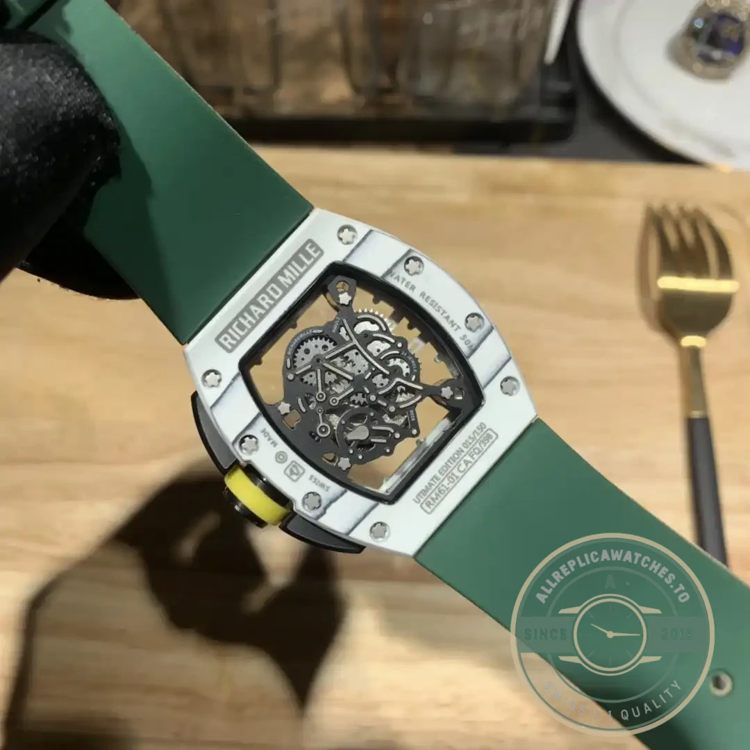 Superclone Richard Mille 61-01 Yohan Blake Gray Green Strap - 1:1 Swiss Replica Watch