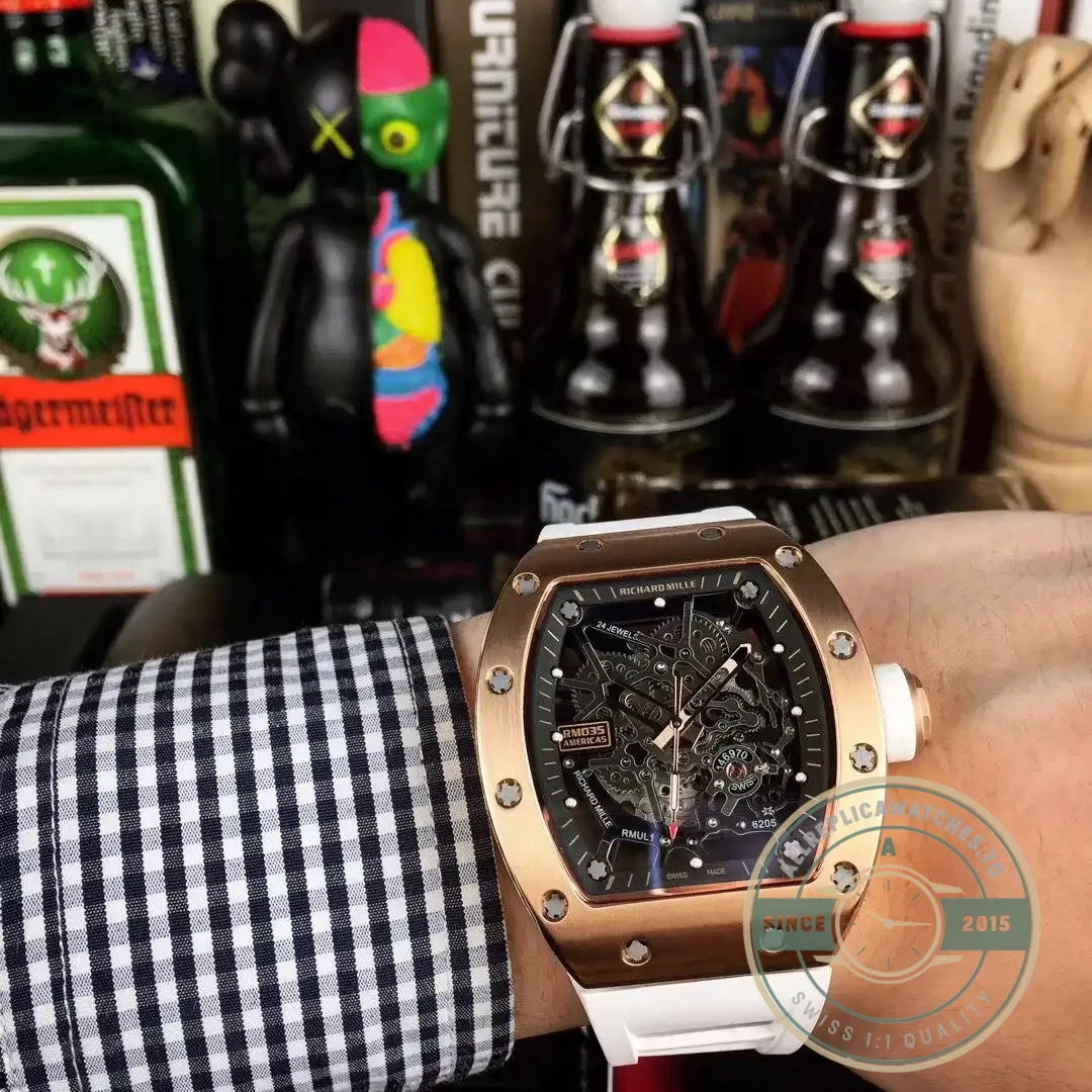 Superclone Richard Mille035-america5 Rose Gold Case - Swiss-Made Clone Watch