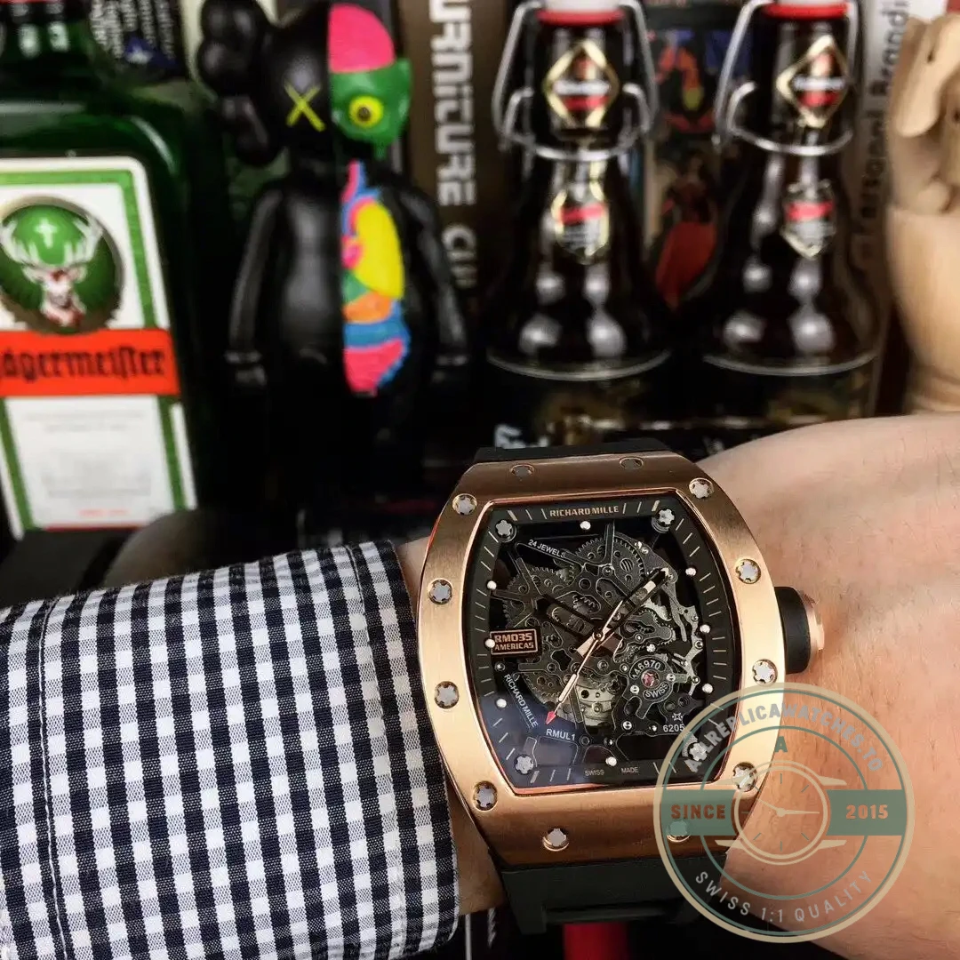 Superclone Richard Mille035-america5 Rose Gold Case - Top-Tier Swiss Replica Watch