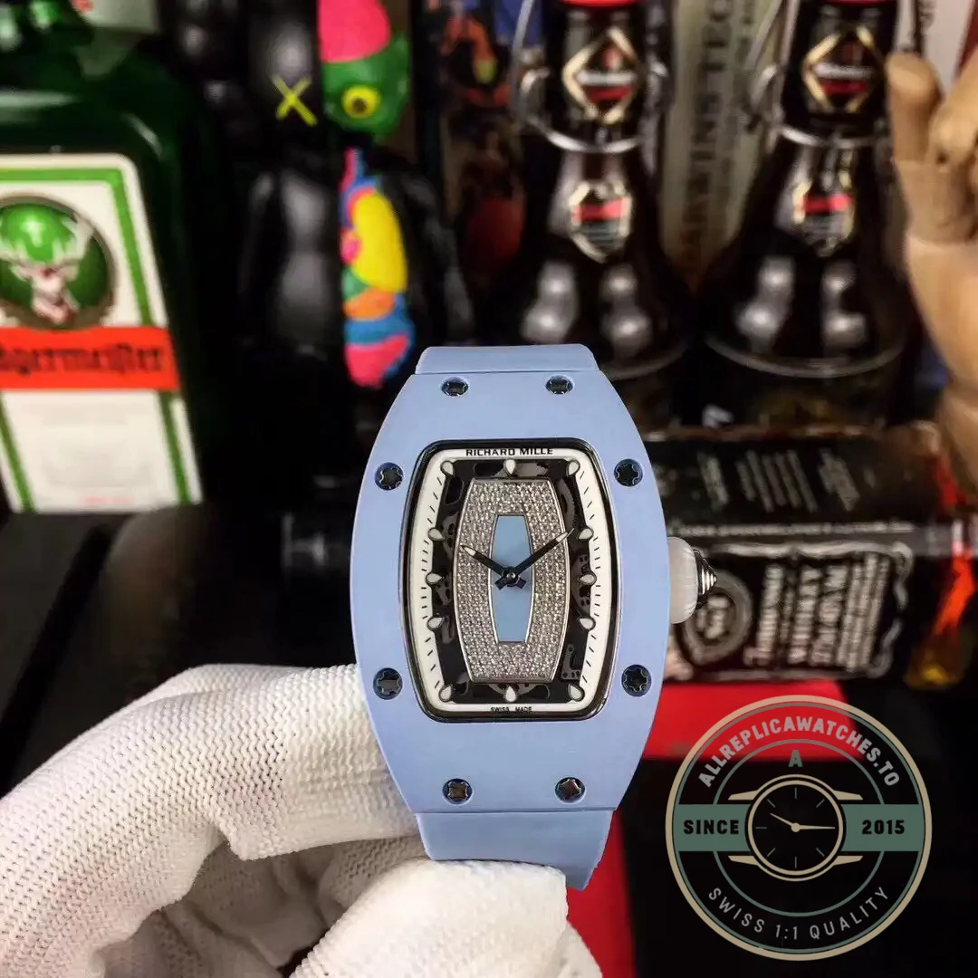 Superclone Richard Mille037 Blue Ceramic Case - Swiss Movement Replica Watch