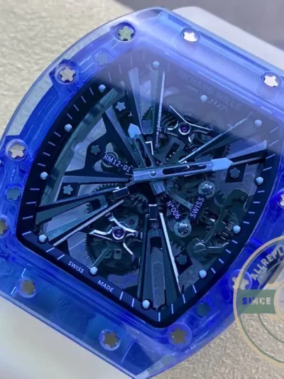 Superclone Richard Mille12-01 Tourbillon Sapphire Clear Version - Best Quality Replica Watch