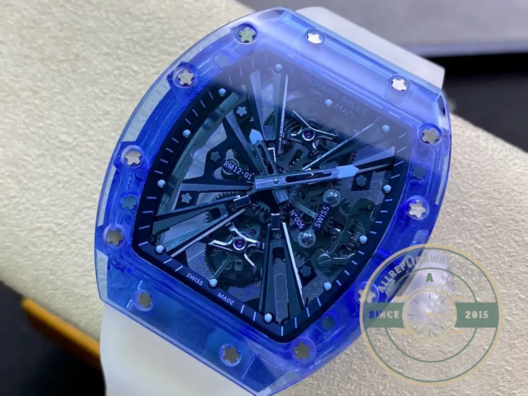 Superclone Richard Mille12-01 Tourbillon Sapphire Clear Version - Best Quality Replica Watch