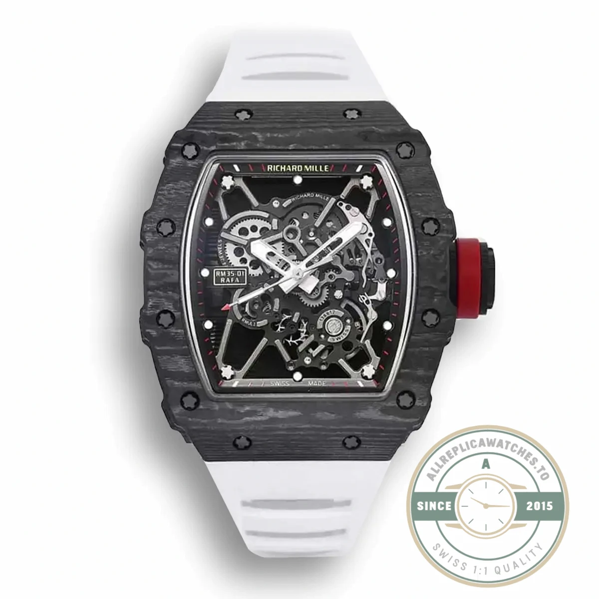 Superclone Richard Mille35-01 Bbr Factory White Rubber Strap - Swiss-Made Clone Watch