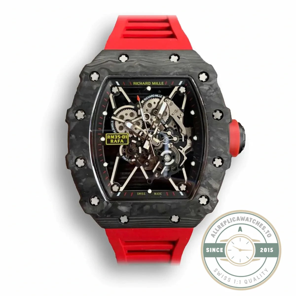 Superclone Richard Mille35-01 Kv Factory Red Strap - High-Grade Replica Watch