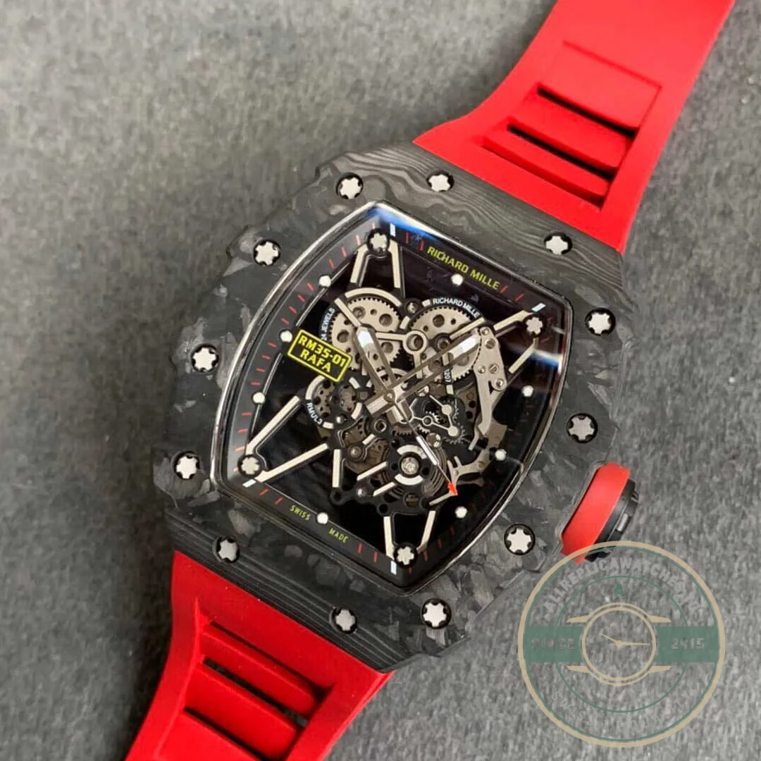 Superclone Richard Mille35-01 Kv Factory Red Strap - Affordable Super Clone Watch