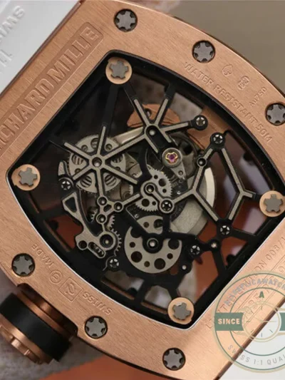 Superclone Richard Mille35-01 Kv Factory Rose Gold White Strap - Budget Luxury Replica Watch