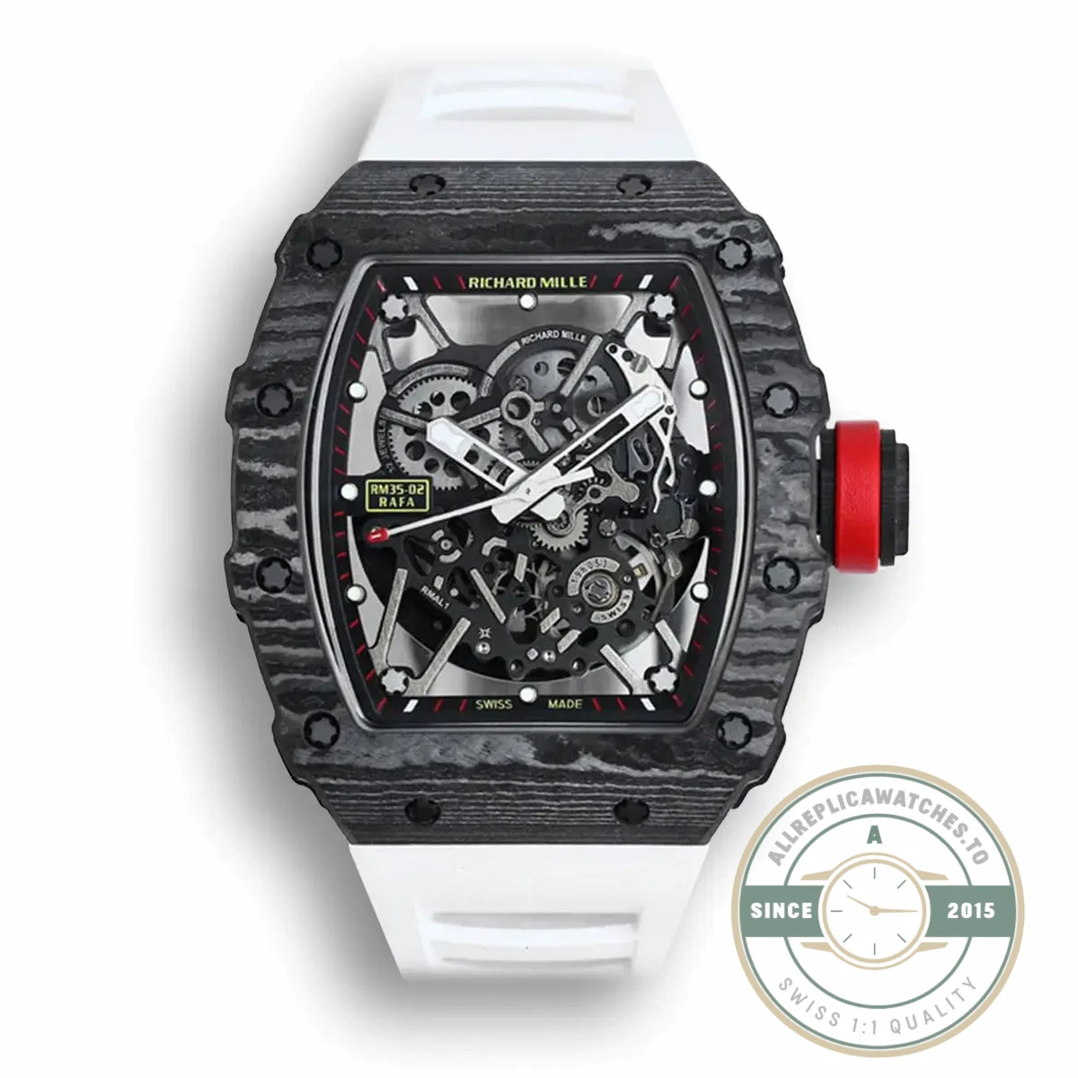 Superclone Richard Mille35-02 Bbr Factory White Rubber Strap - Premium Super Clone Watch