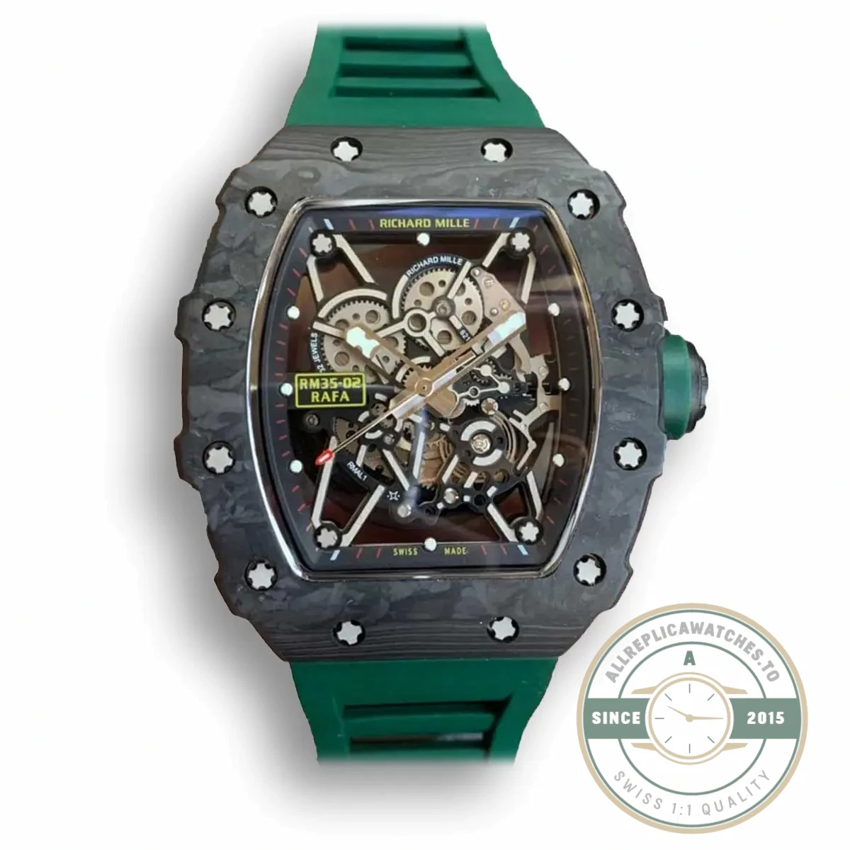 Superclone Richard Mille35-02 Kv Factory V3 Green Strap - Luxury Replica Watch
