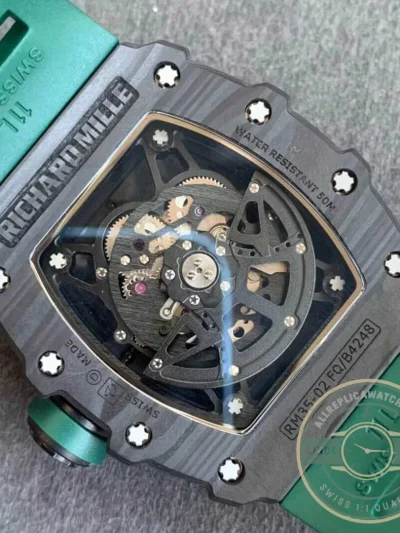 Superclone Richard Mille35-02 Kv Factory V3 Green Strap - 1:1 Swiss Replica Watch