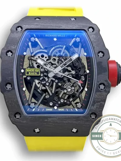Superclone Richard Mille35-02 Ntpt Carbon Fiber Yellow Strap - Top-Tier Swiss Replica Watch