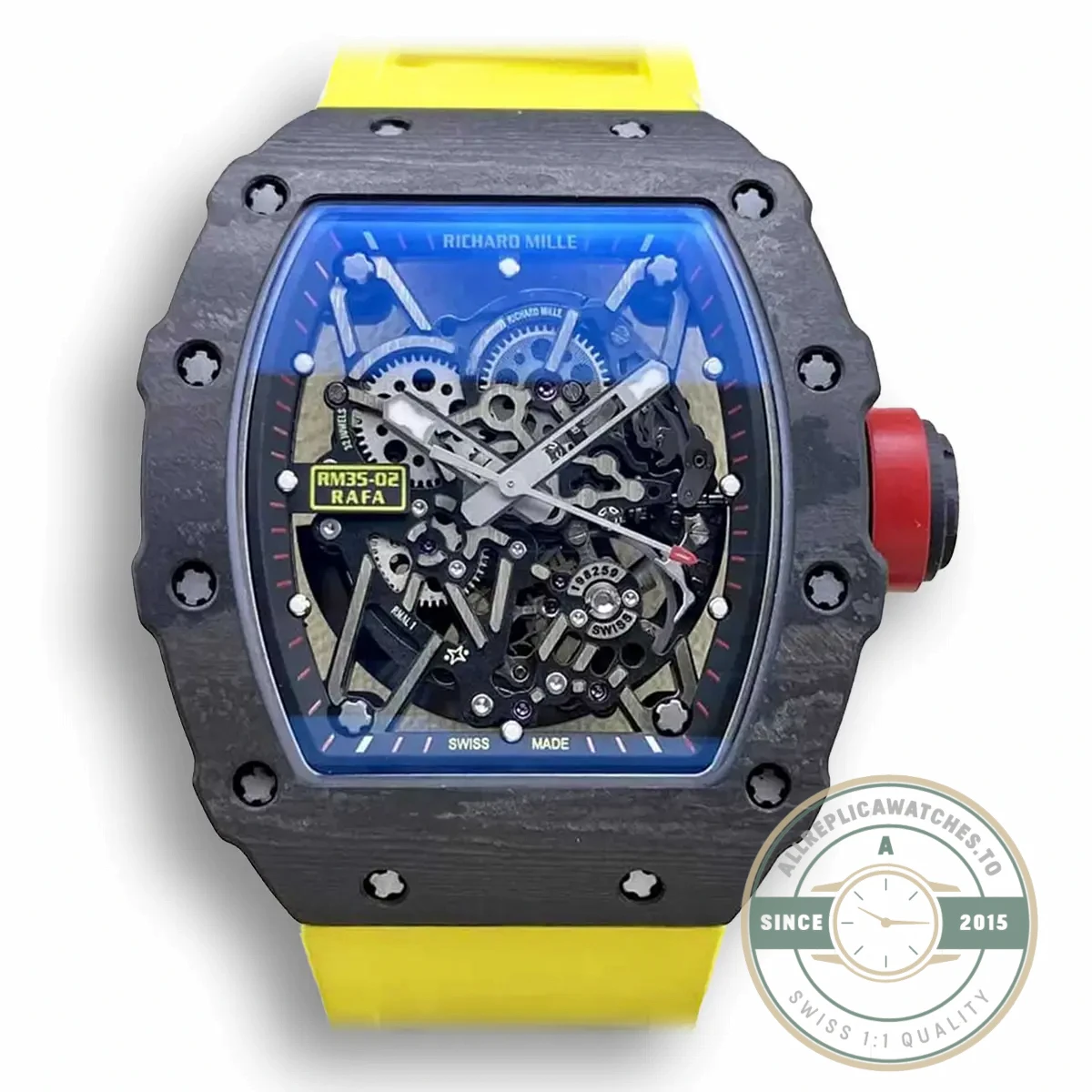 Superclone Richard Mille35-02 Ntpt Carbon Fiber Yellow Strap - Top-Tier Swiss Replica Watch