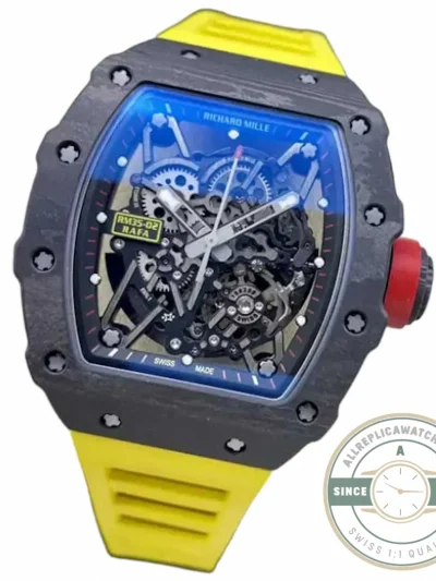 Superclone Richard Mille35-02 Ntpt Carbon Fiber Yellow Strap - Budget Luxury Replica Watch