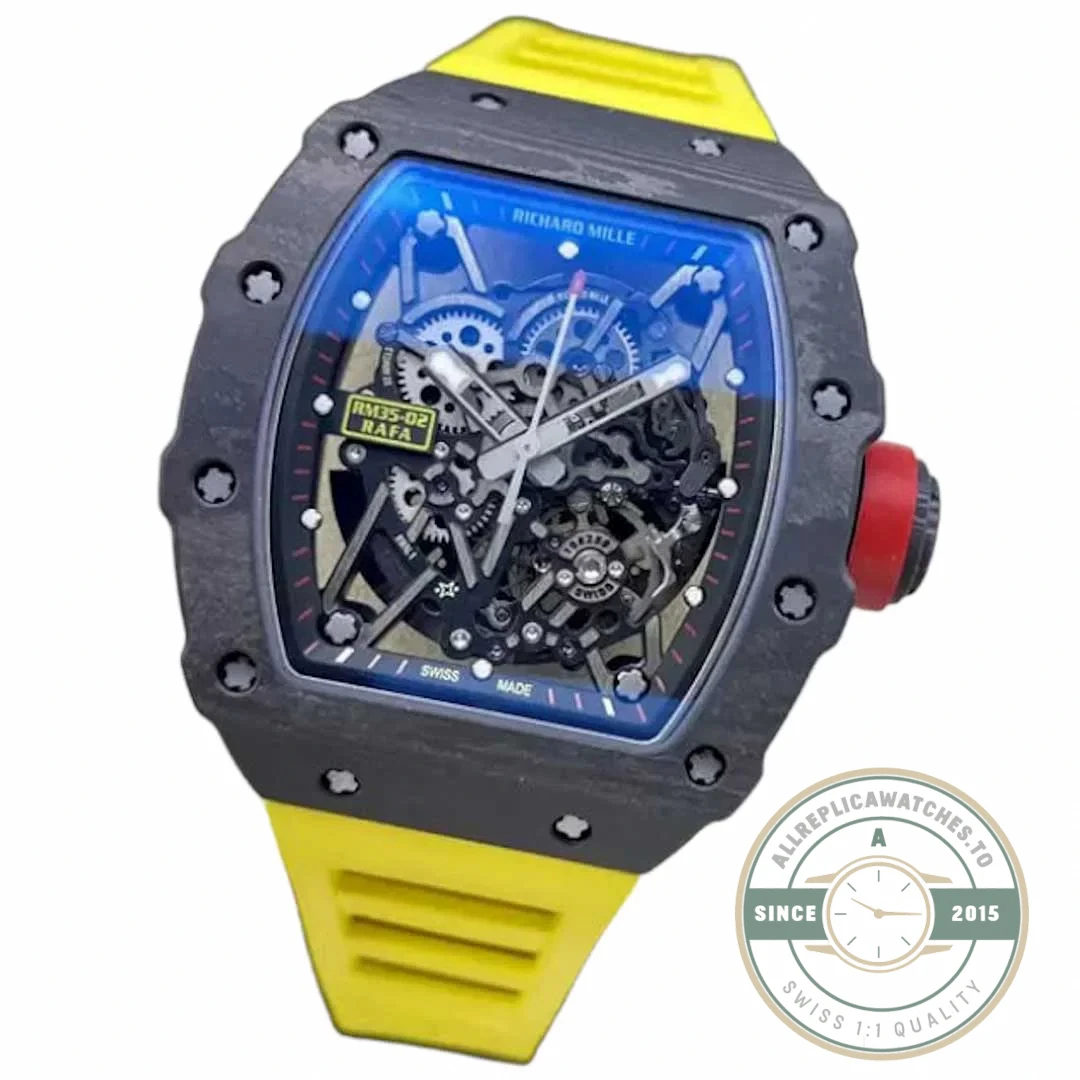 Superclone Richard Mille35-02 Ntpt Carbon Fiber Yellow Strap - Budget Luxury Replica Watch