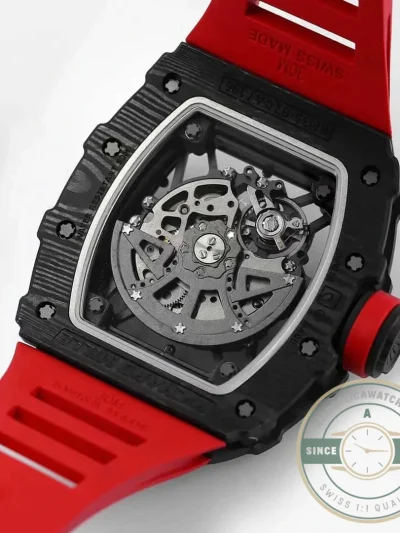 Superclone Richard Mille35-02 Red Rubber Strap - 1:1 Swiss Replica Watch