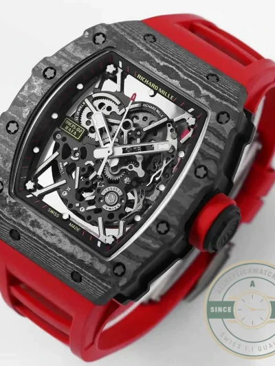Superclone Richard Mille35-02 Red Rubber Strap - Factory Super Clone Watch