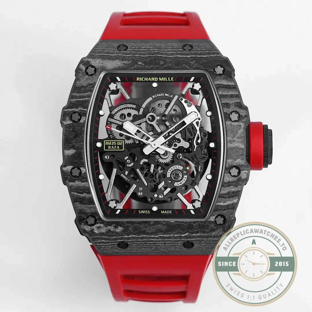 Superclone Richard Mille35-02 Red Rubber Strap - High-Grade Replica Watch