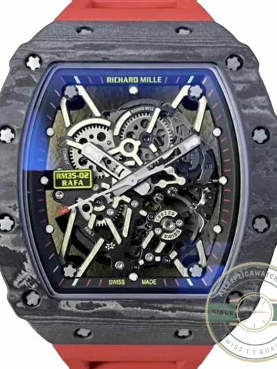 Superclone Richard Mille35-02 T+ Factory Carbon Fiber Skeleton Dial - High-Grade Replica Watch