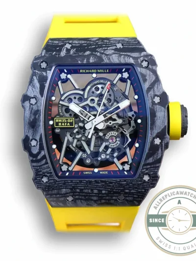 Superclone Richard Mille35-02 Zf Factory Yellow Rubber Strap - 1:1 Swiss Replica Watch