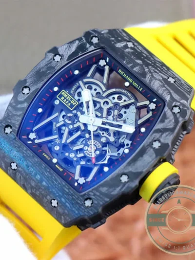 Superclone Richard Mille35-02 Zf Factory Yellow Rubber Strap - Factory Super Clone Watch