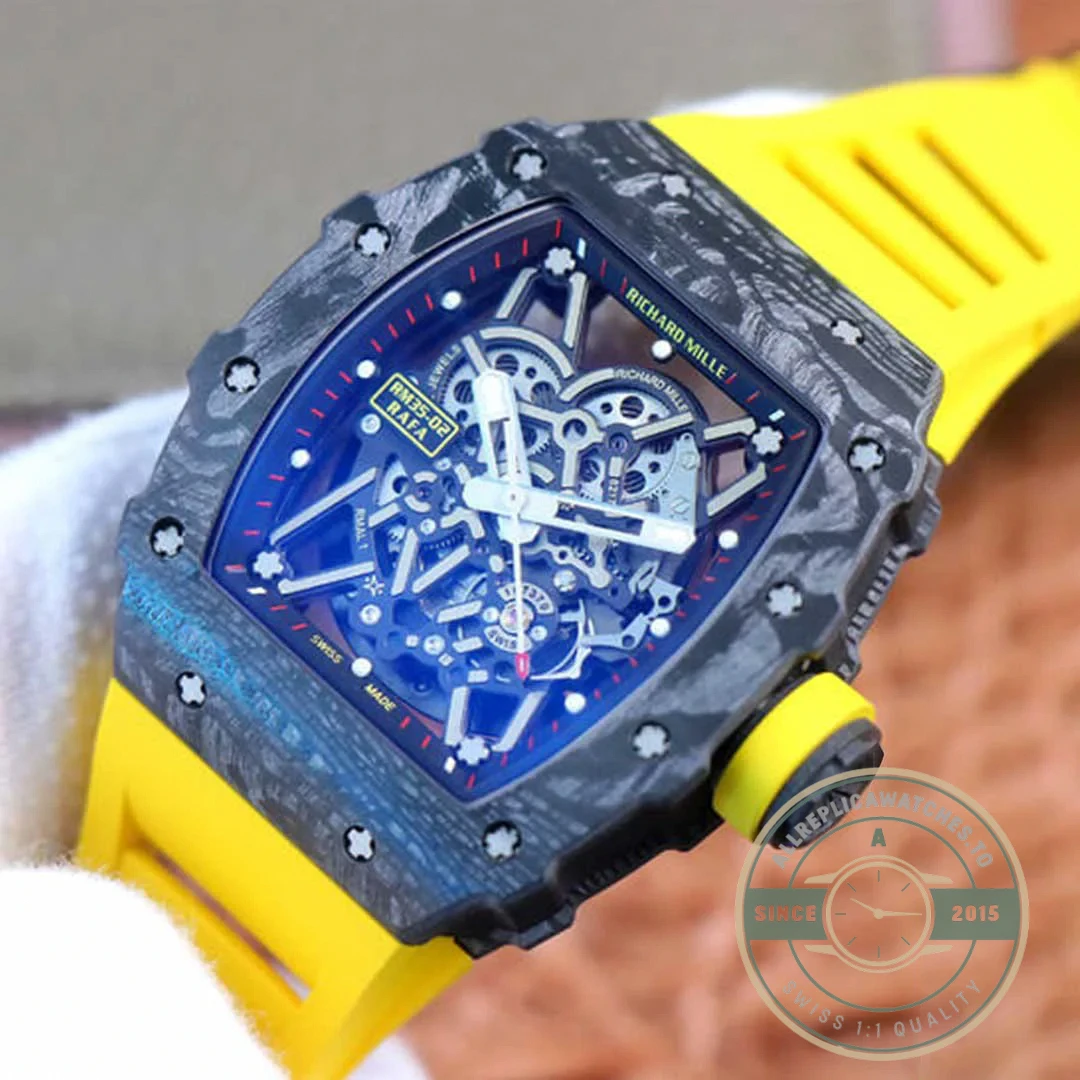 Superclone Richard Mille35-02 Zf Factory Yellow Rubber Strap - Factory Super Clone Watch