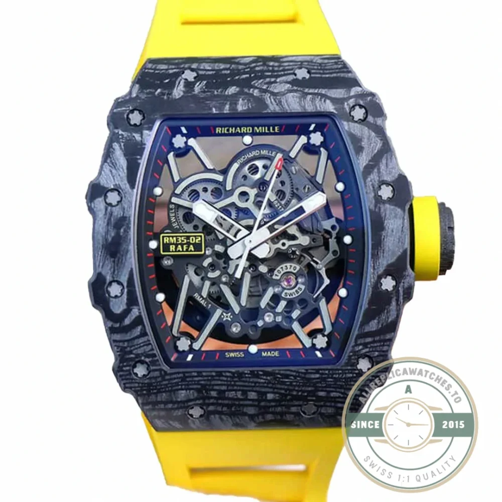 Super Clone RM 35-02 Zf Factory Yellow Rubber Strap