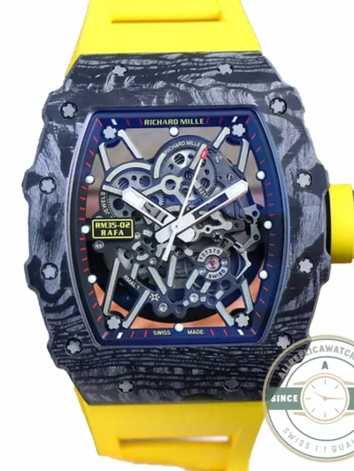 Superclone Richard Mille35-02 Zf Factory Yellow Rubber Strap - 1:1 Swiss Replica Watch