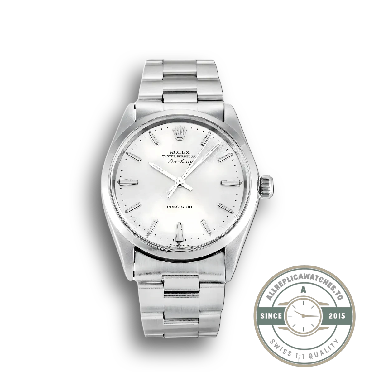 Superclone Rolex Air-King 34mm Dial Silver 5500 - Swiss Movement Replica Watch
