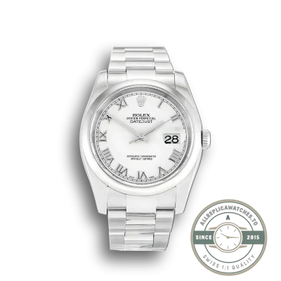 Superclone Rolex Datejust 116200 36mm White Roman Dial - Premium Super Clone Watch