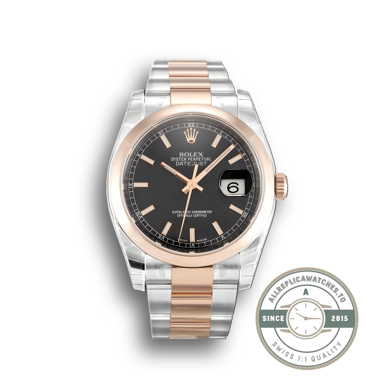 Superclone Rolex Datejust 116201 36mm Black Dial - Budget Luxury Replica Watch