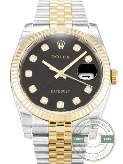 Superclone Rolex Datejust 116233 36mm Black Jubilee Dial - Swiss-Made Clone Watch