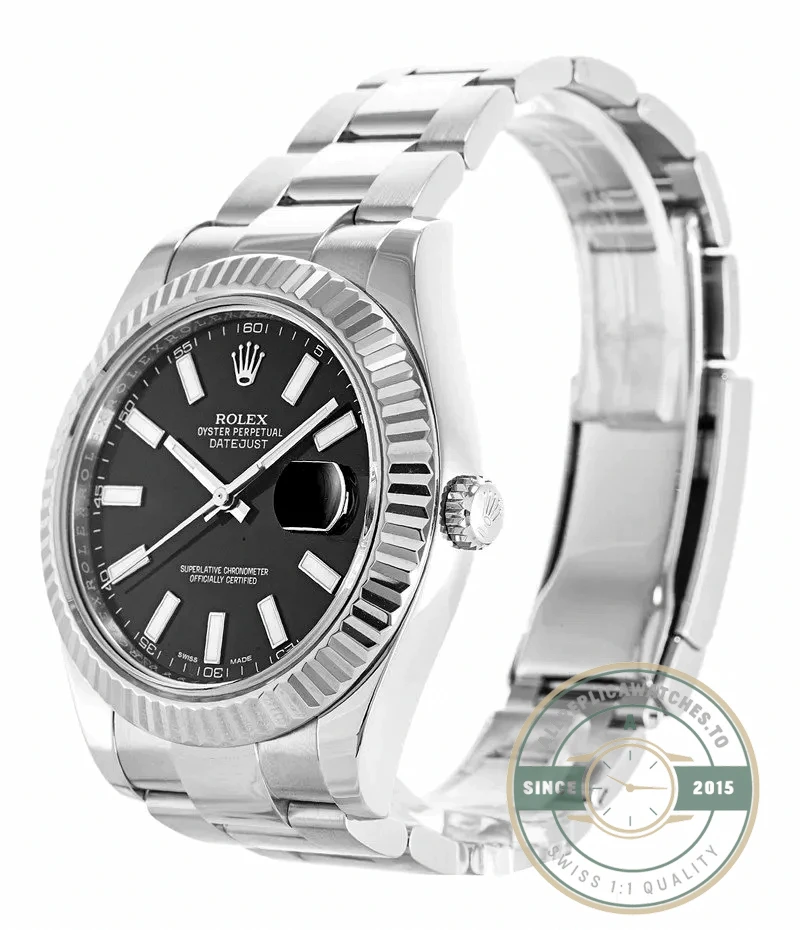 Superclone Rolex Datejust 116334 41mm Black Dial - Budget Luxury Replica Watch