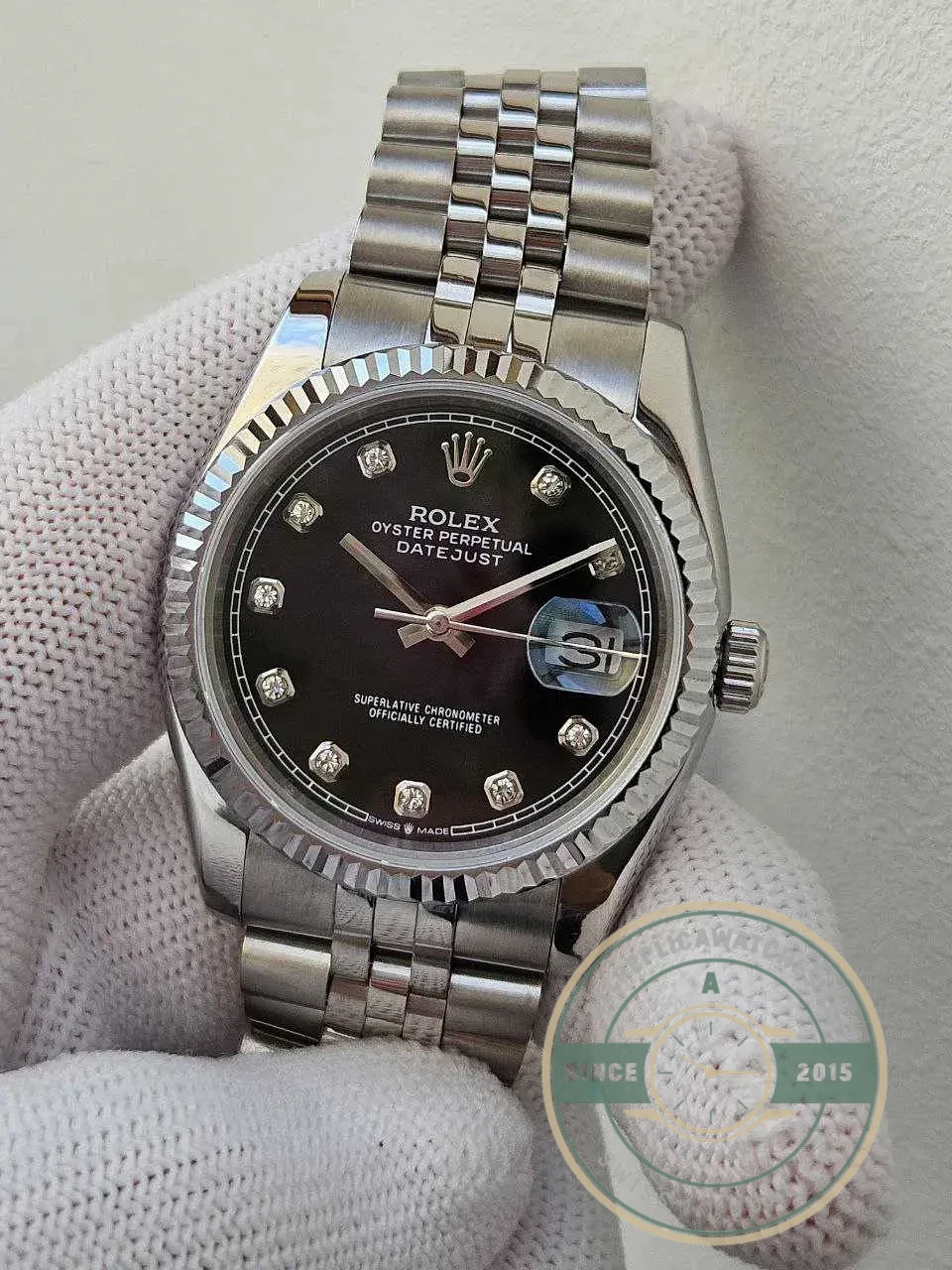 Superclone Rolex Datejust 126233 36mm Dial Black Diamond - Premium Super Clone Watch