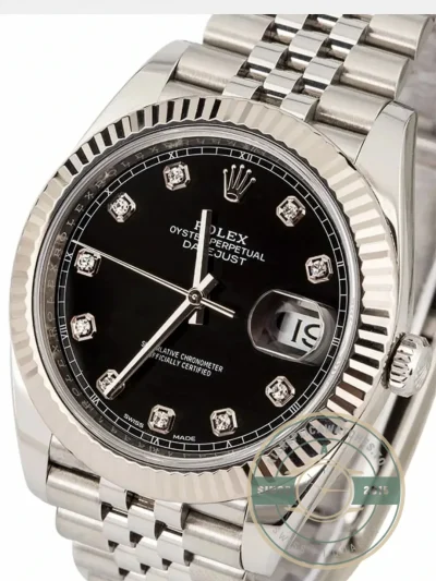 Superclone Rolex Datejust 126233 36mm Dial Black Diamond - Swiss-Made Clone Watch