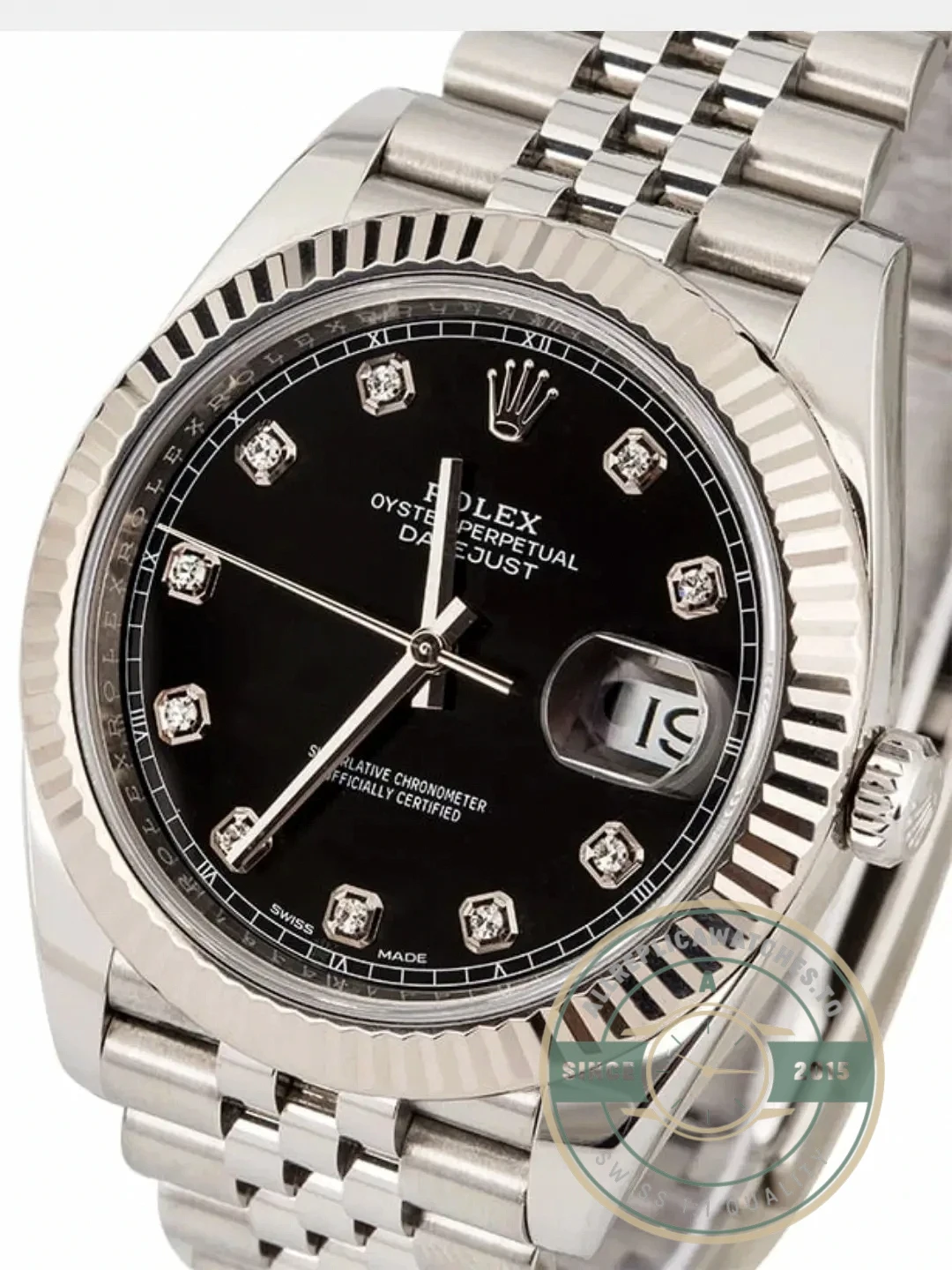 Superclone Rolex Datejust 126233 36mm Dial Black Diamond - Swiss-Made Clone Watch