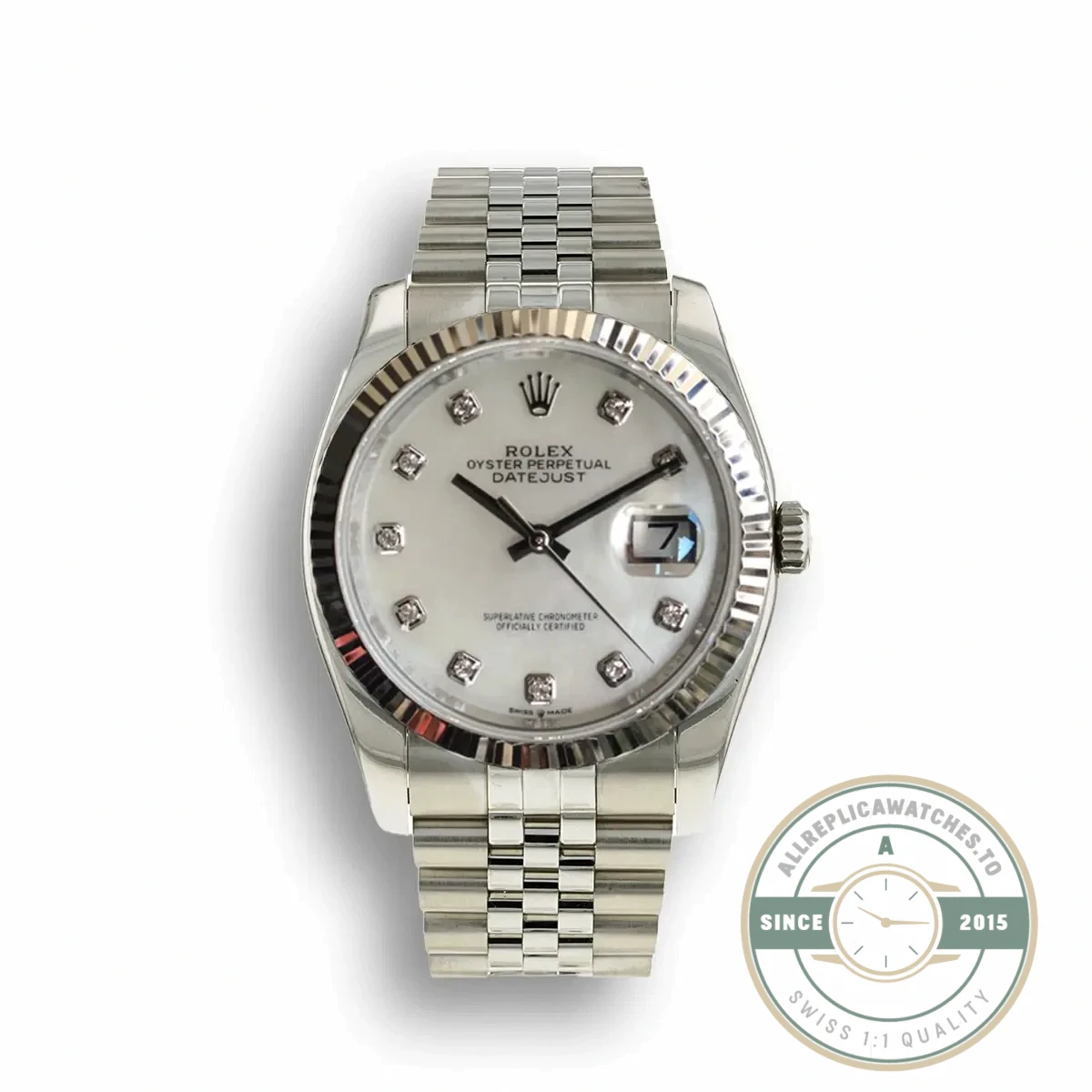 Superclone Rolex Datejust 126233 36mm Dial White Mother of Pearl - Swiss-Made Clone Watch